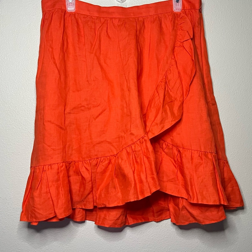 J. Crew 100% Linen Ruffle Mini Skirt - Picture 2 of 7